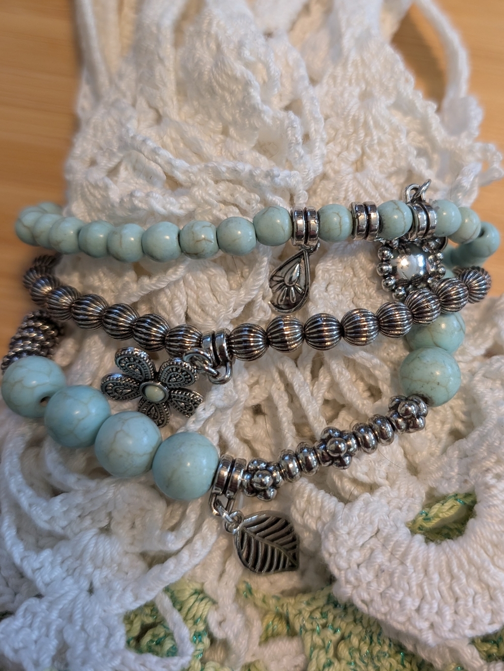 NWT Paparazzi Jewelry Lot Of Bohemian Floral And Gem Blue And Silver Jewelry - Picture 8 of 9